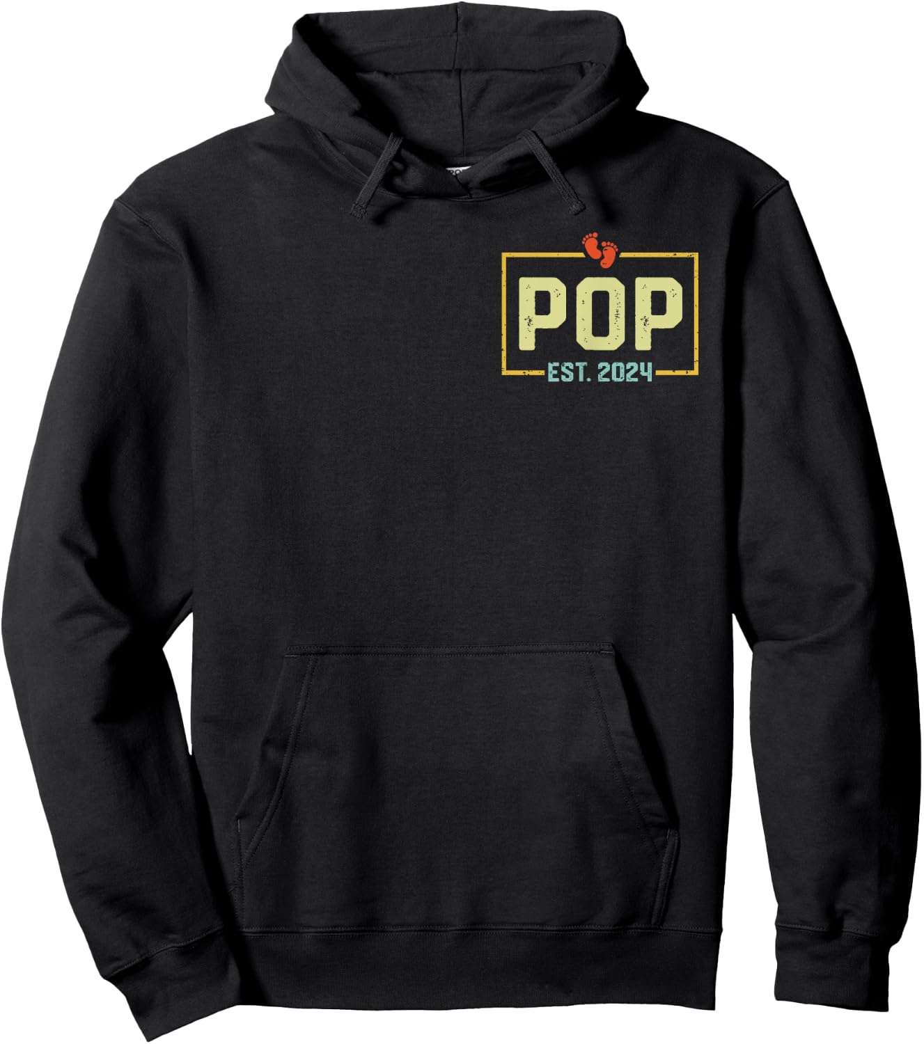 Pop Est. 2024 Pop 2024 Logo New Pop Fathers Day Hoodie - Hoodie | Black
