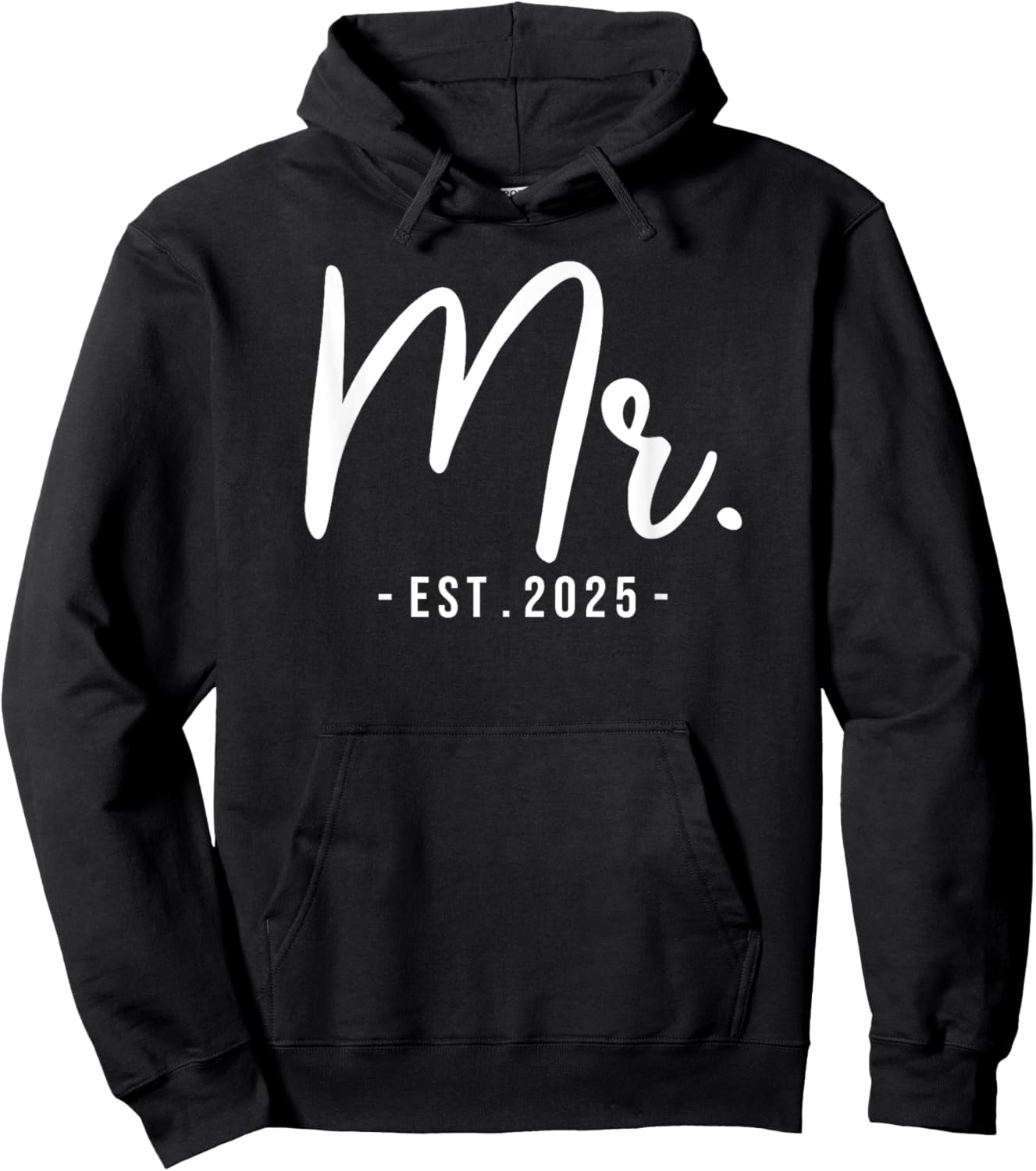Husband Mr Est 2025 Married Wedding Bridal Party Bachelor Hoodie - Hoodie | Black