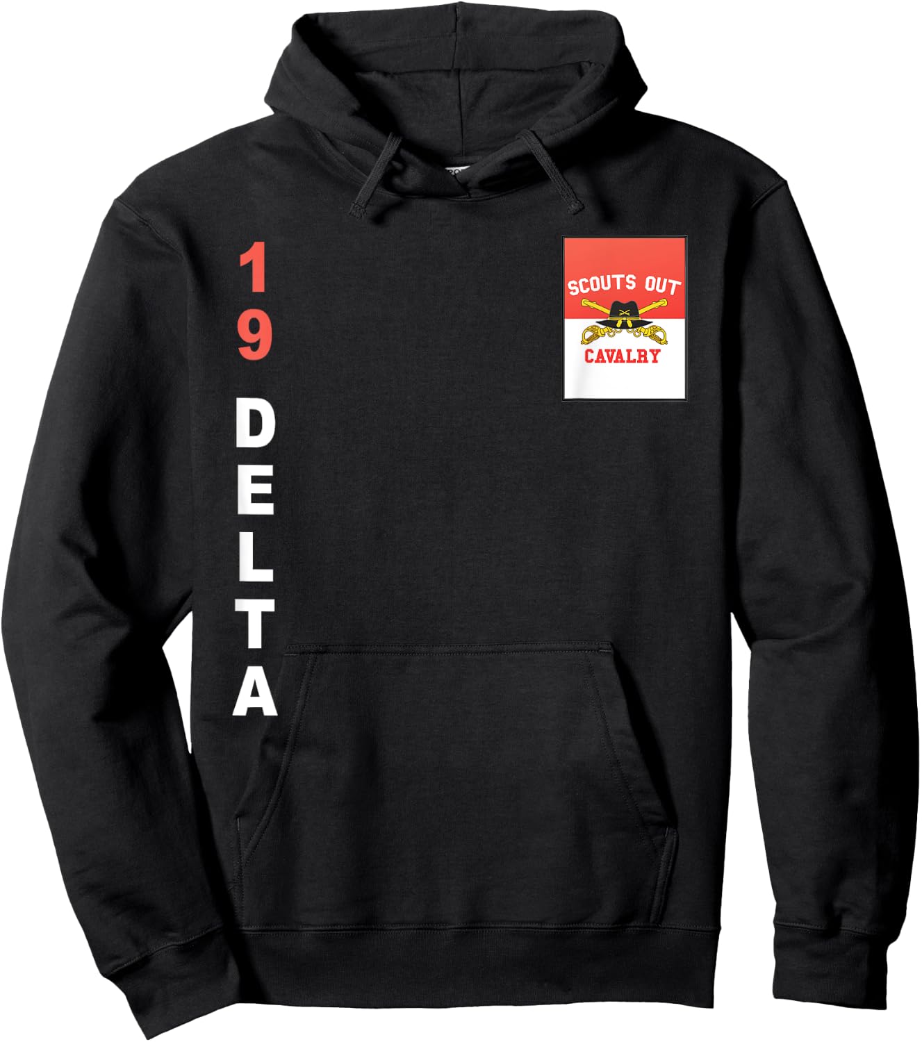 Army 19 Delta Cavalry Scout T Shirt Hoodie - Hoodie | Black
