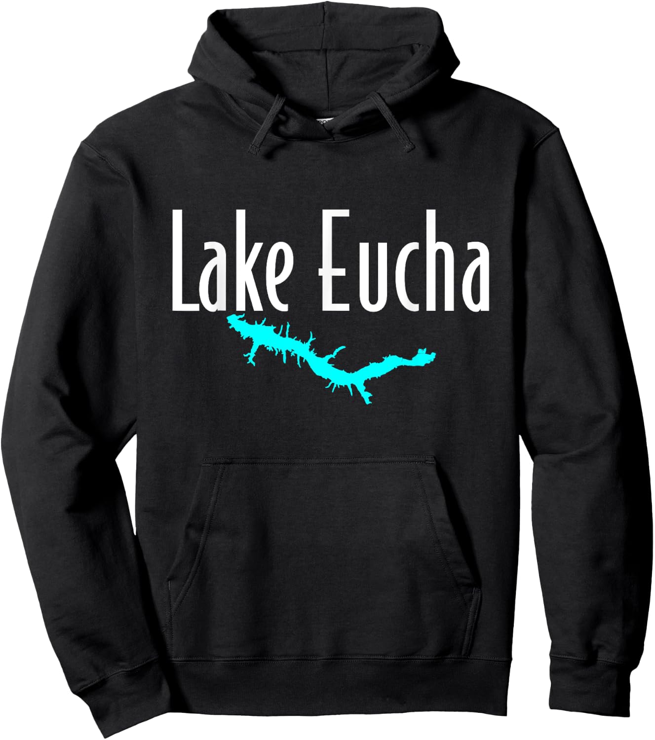 Minimalist Lake Eucha - Oklahoma Hoodie - Hoodie | Black