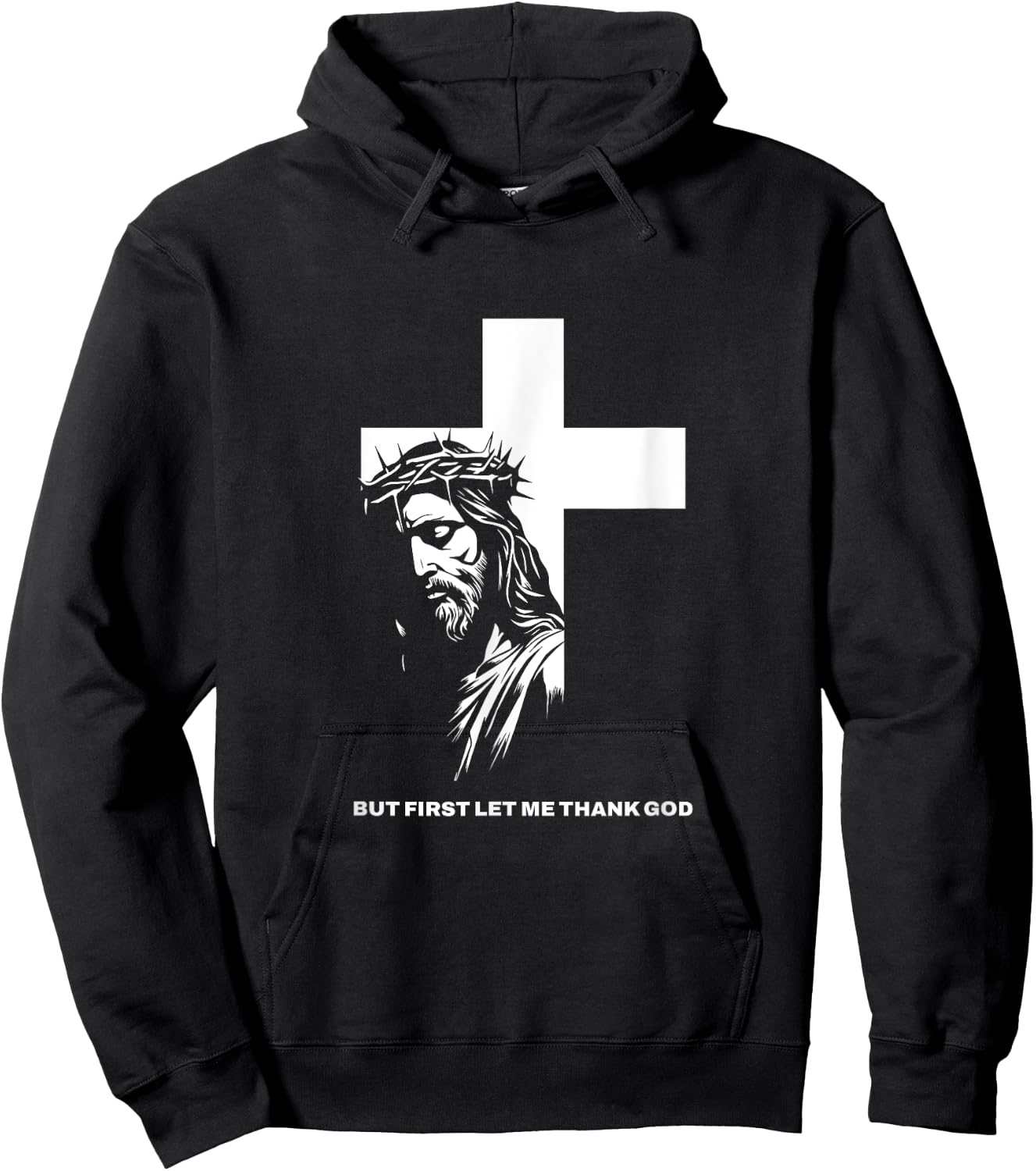 But First Let Me Thank God Design for Christian Women Men Hoodie - Hoodie | Black