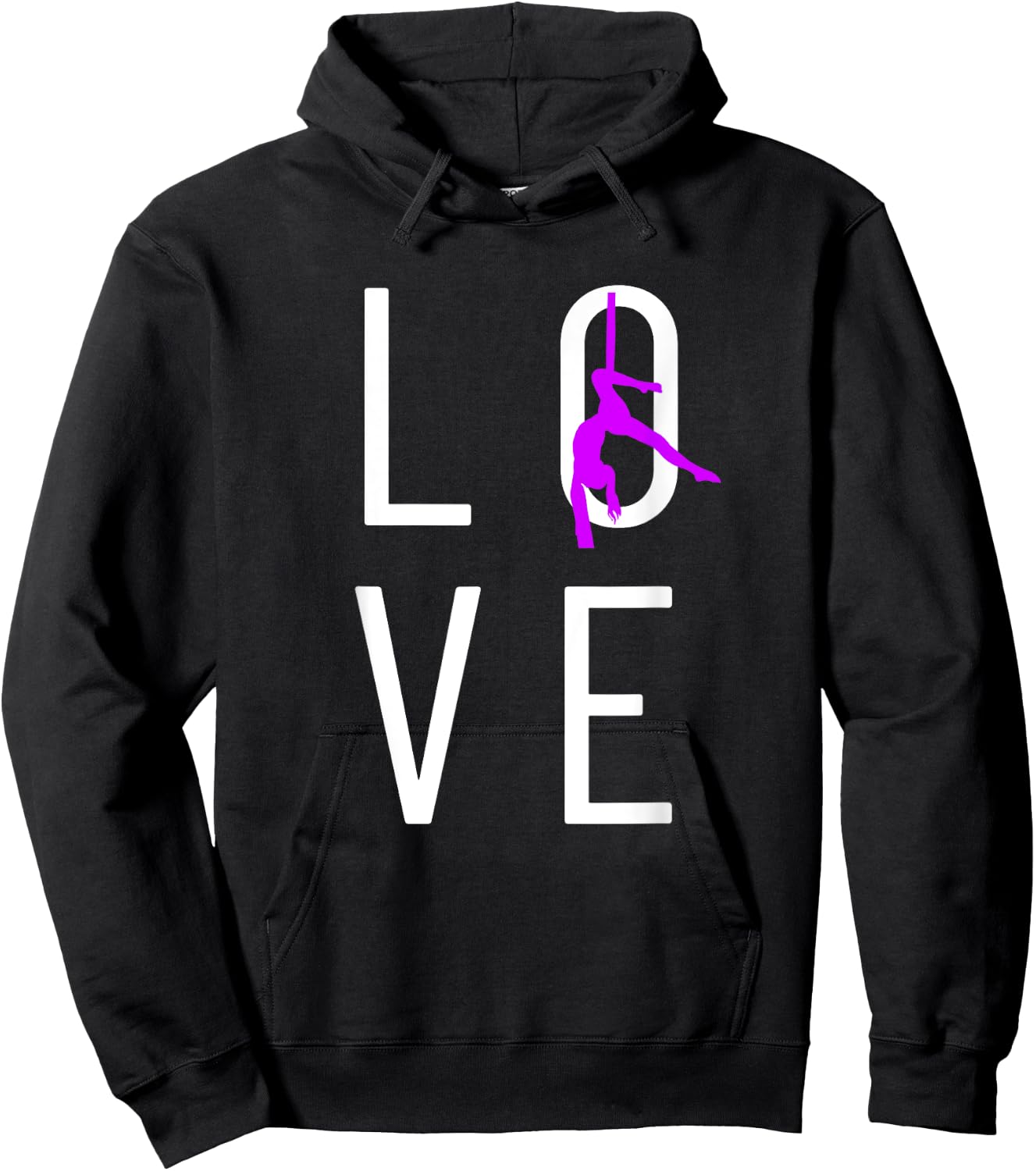 Love Aerial Silks Aerial Yoga Gifts, Aerialist Gymnast Heart Hoodie - Hoodie | Black