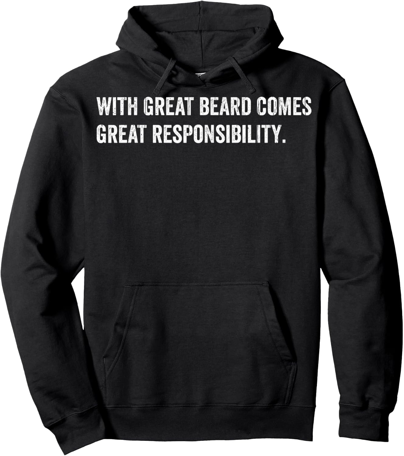 Beard Quotes With Great Beard Comes Great Responsibility Hoodie - Hoodie | Black