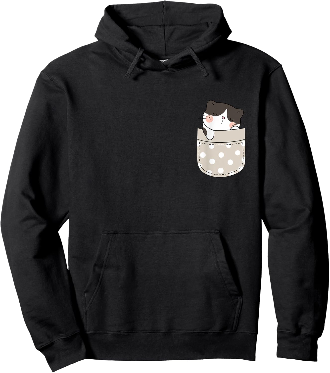 Kitty Cat In The Pocket Cute Pocket Kitten Women Kids Hoodie - Hoodie | Black
