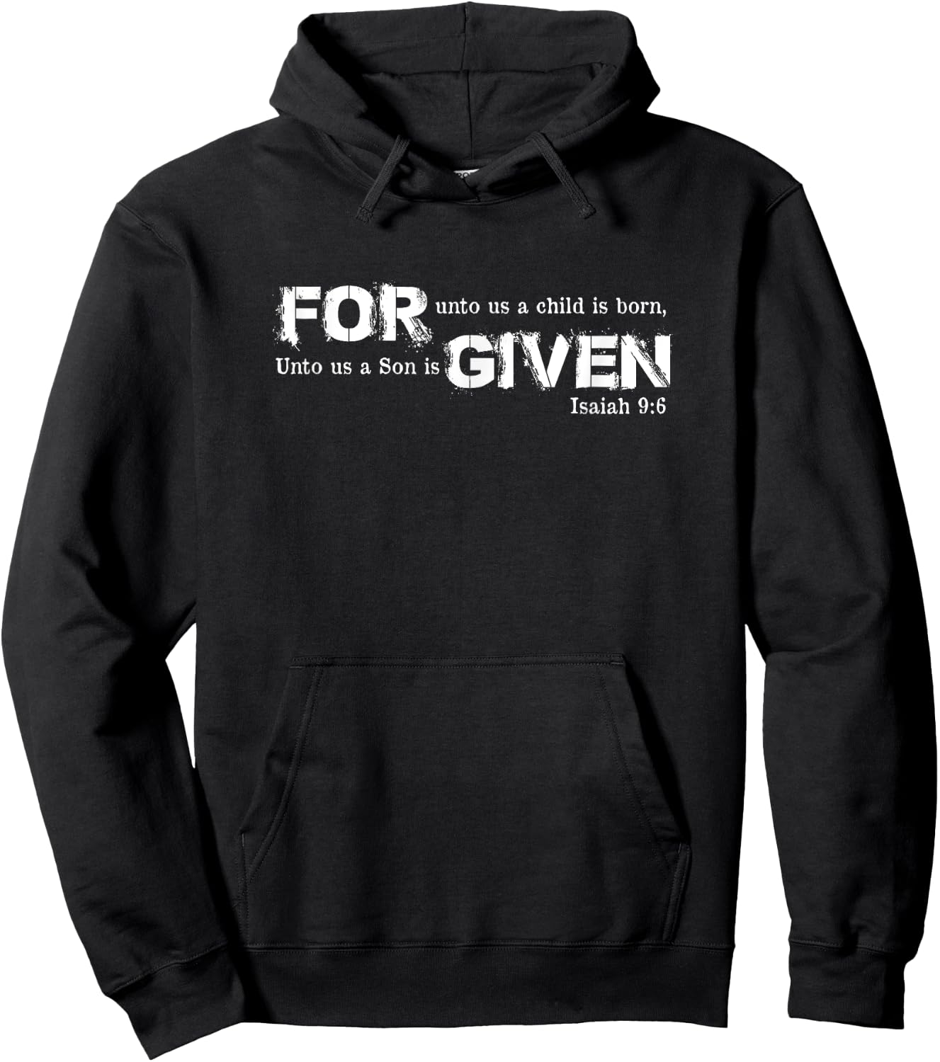 Isaiah 9:6 Forgiven Inspirational Bible Verses Hoodie - Hoodie | Black