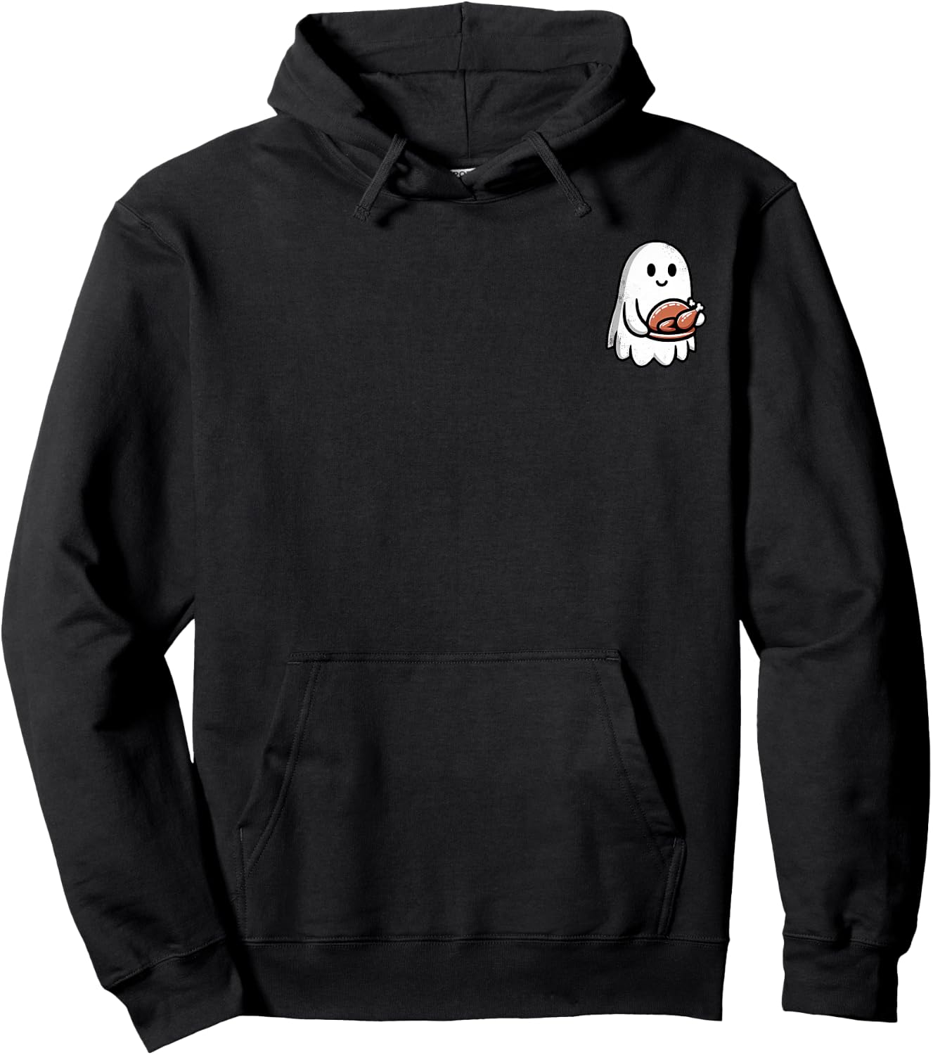 Thanksgiving Ghost Turkey Pocket Cute My Boo Halloween Hoodie - Hoodie | Black