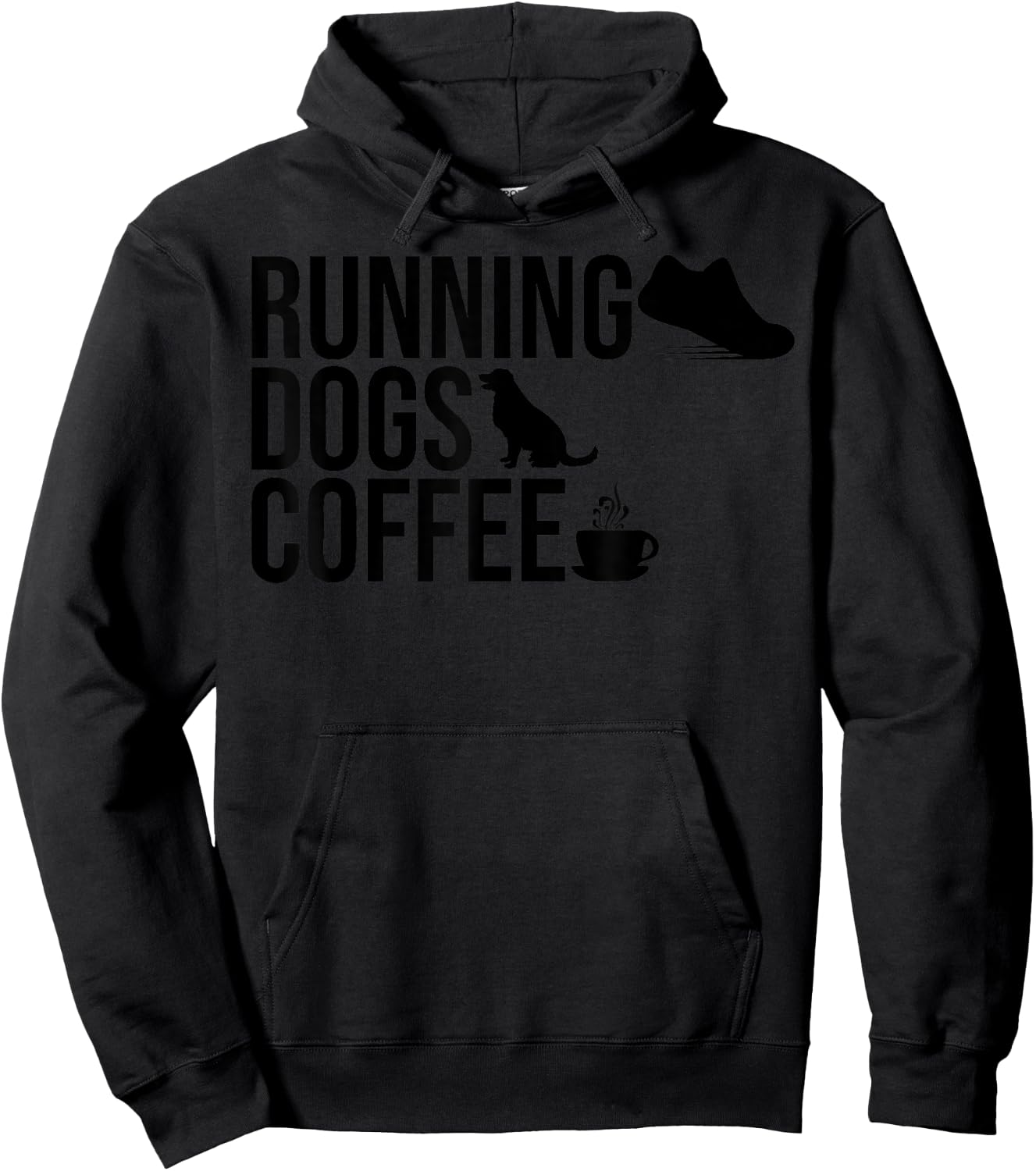 Running Dogs and Coffee Dog Owner Caffeine Addicts Runners Hoodie - Hoodie | Black