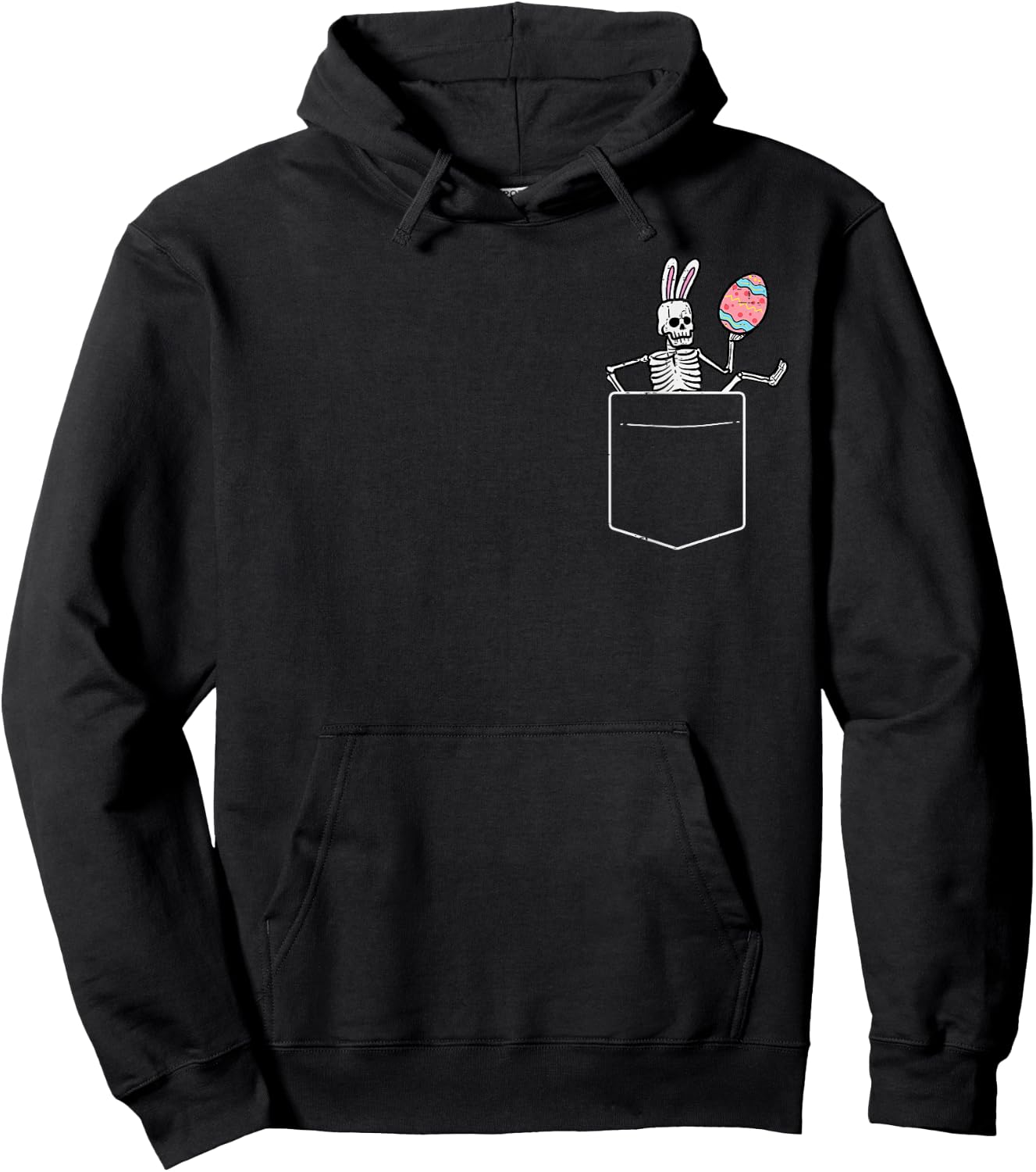 Easter Skeleton Bunny Pocket Funny Rabbit Men Women Kids Hoodie - Hoodie | Black