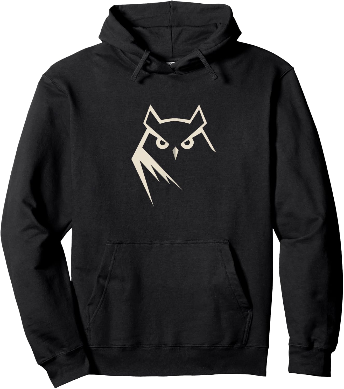 Minimal Snowy Owl Logo Style Minimalistic Abstract Hoodie - Hoodie | Black