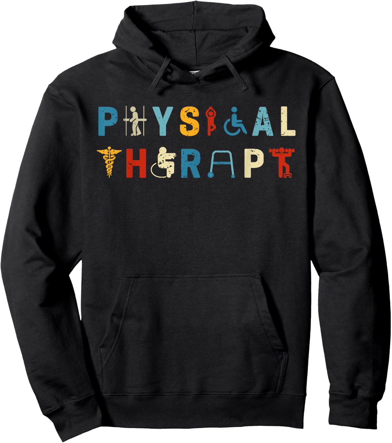 Vintage Physical Therapist, Retro Physical Therapy PT Doctor Hoodie - Hoodie | Black