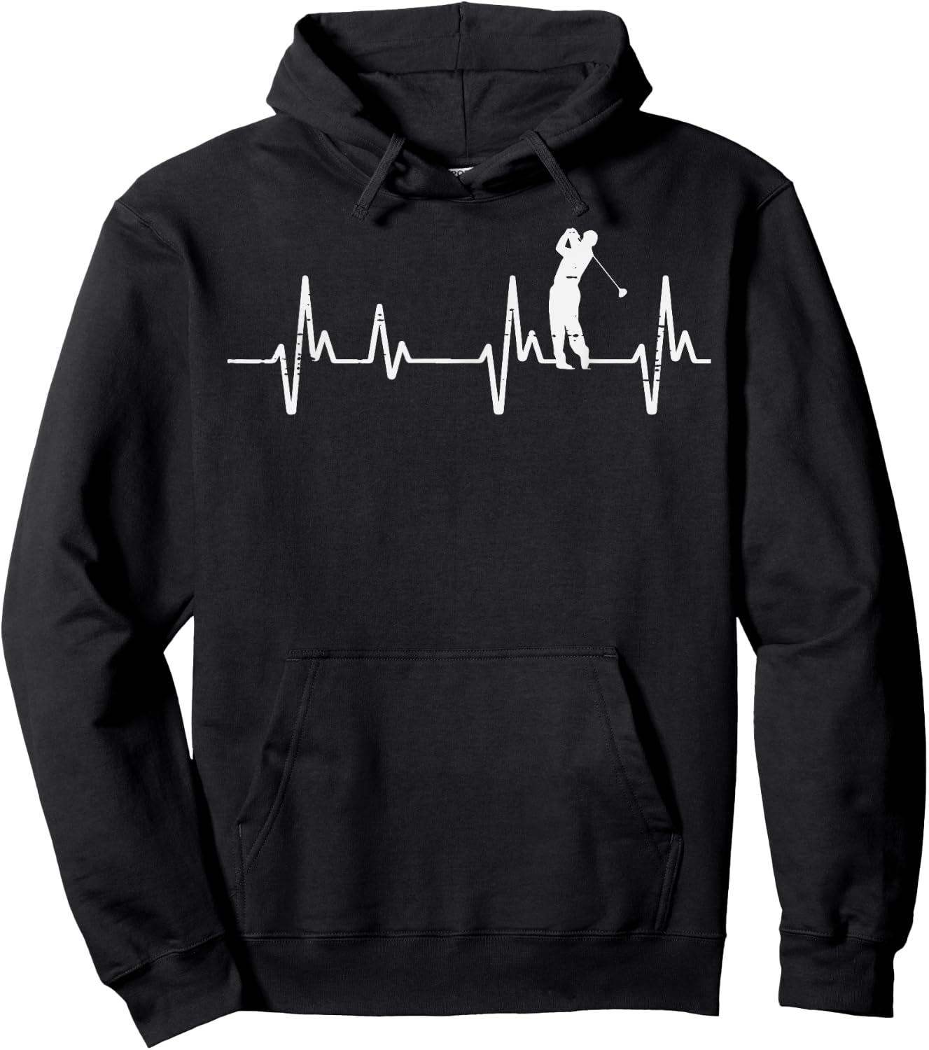 Golf Heartbeat Love Golfing Golfer Player Dad Men Women Kid Hoodie - Hoodie | Black
