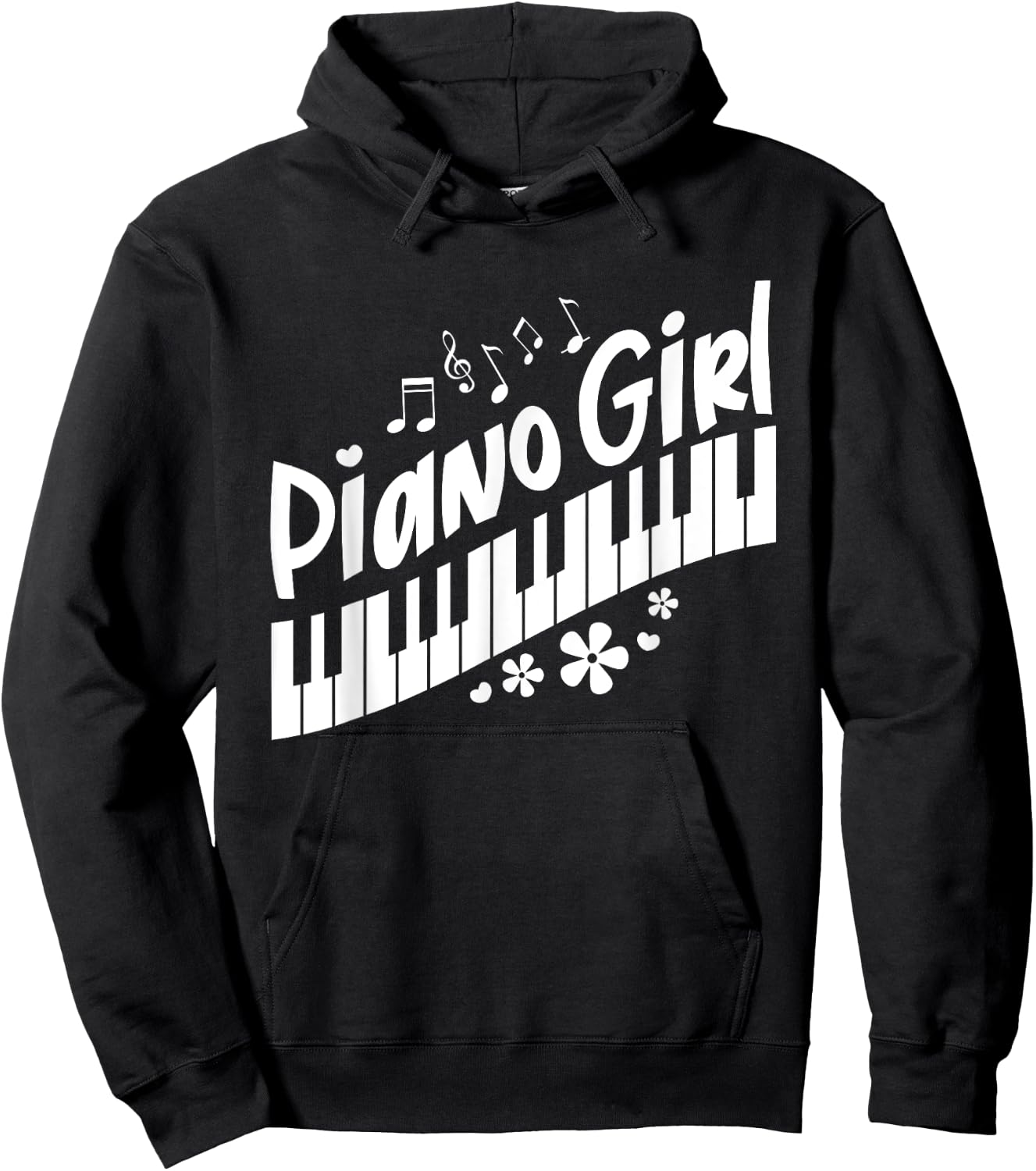 Piano Girl Funny Pianist Music Keyboardist Musician Outfit Hoodie - Hoodie | Black