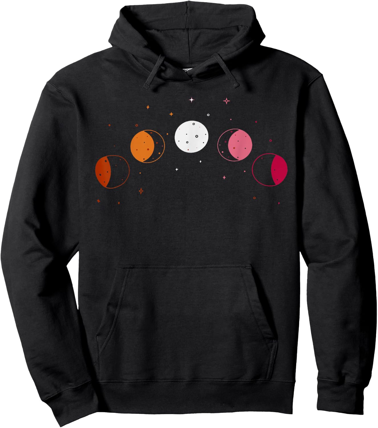 Moon Phases Subtle Lesbian Pride Hoodie - Hoodie | Black