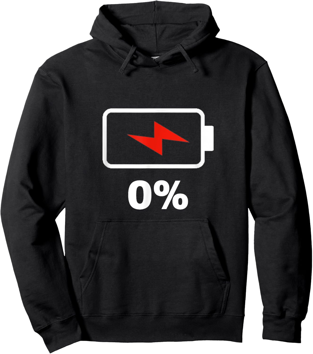 Battery 0% shirt 0% remaining Battery Dead shirt no battery Hoodie - Hoodie | Black