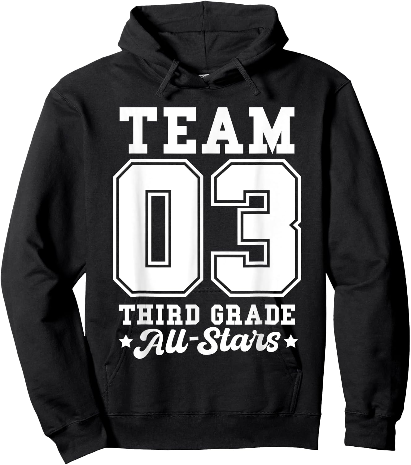 Team 3rd Grade All-Stars Back To School Sports Jersey Hoodie - Hoodie | Black