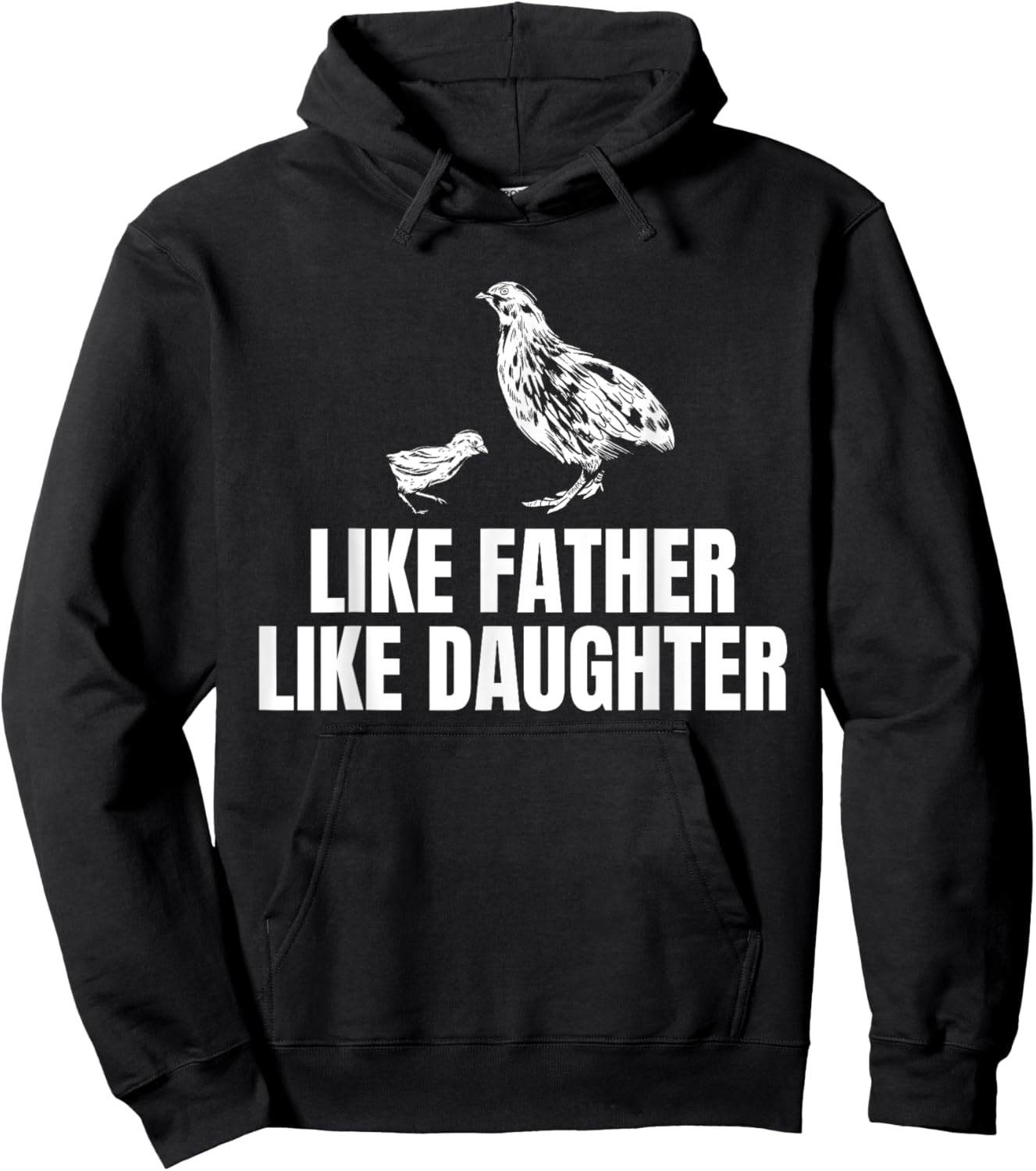 Like Father Like Daughter Quail Chicken Bird Fathers Day Hoodie - Hoodie | Black