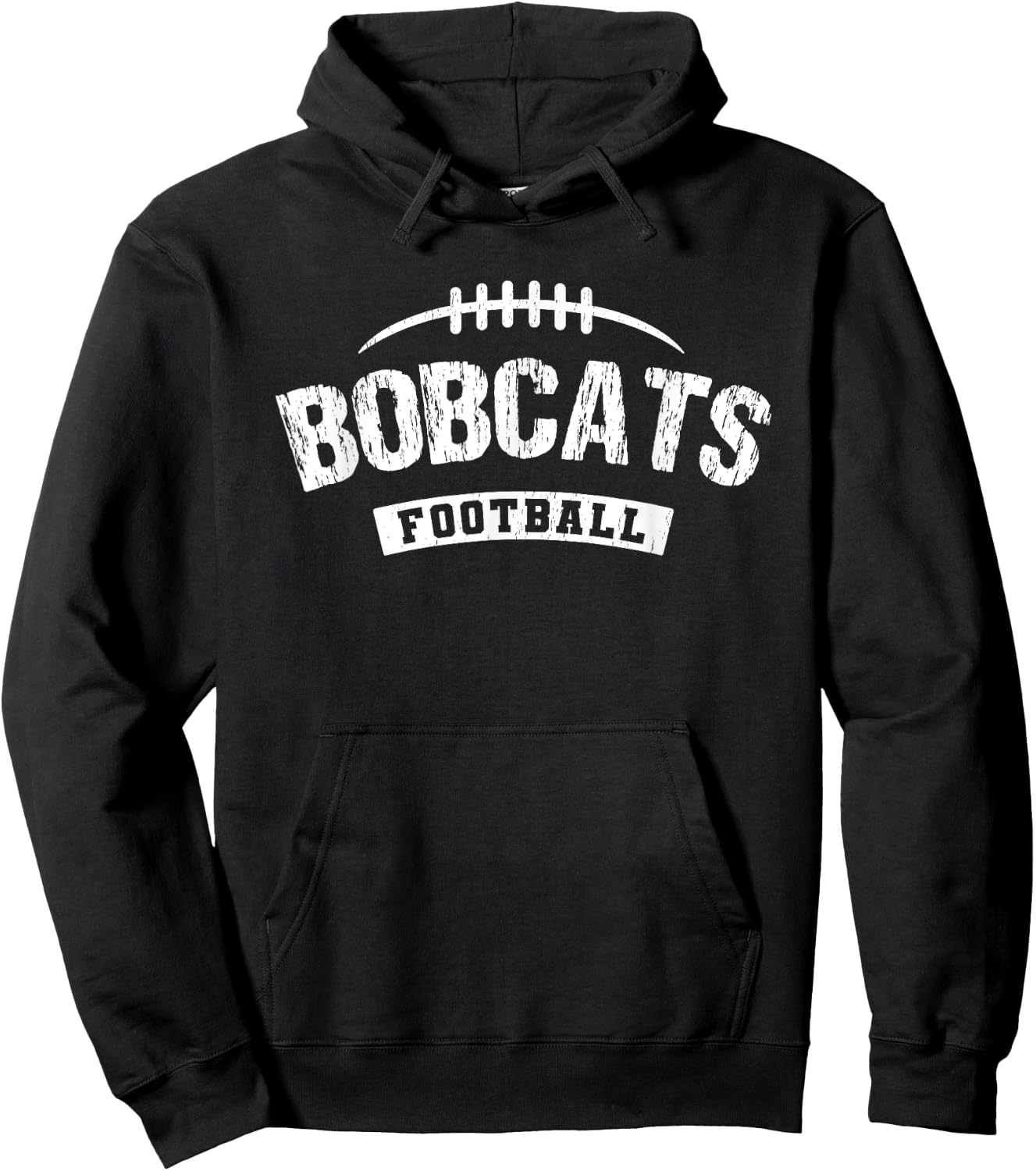 Bobcats Hallsville Football Distressed HS Hoodie - Hoodie | Black