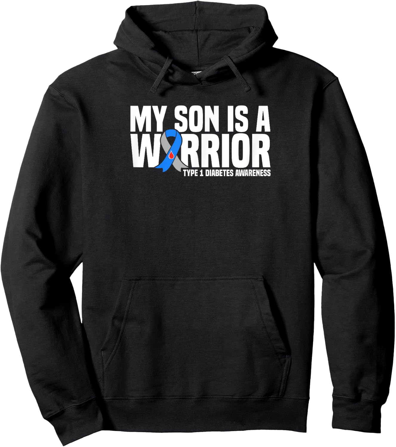 My Son is a Warrior Type 1 Diabetes Awareness Hoodie - Hoodie | Black