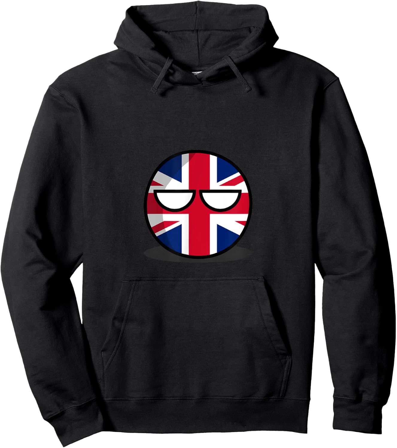 United Kingdom Countryball, British Flag Tired Eyes Hoodie - Hoodie | Black