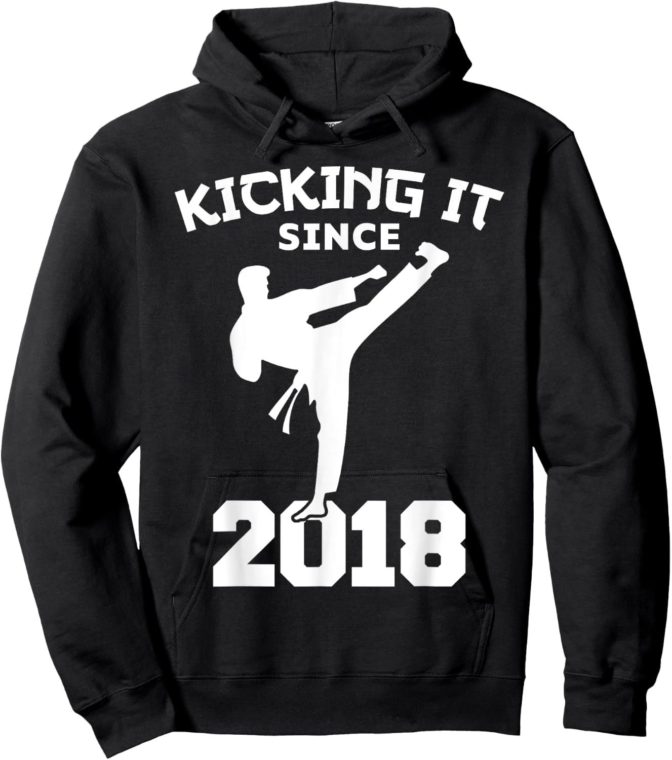 Karate Martial Arts Kicking It Since 2018 Funny Kid Birthday Hoodie - Hoodie | Black
