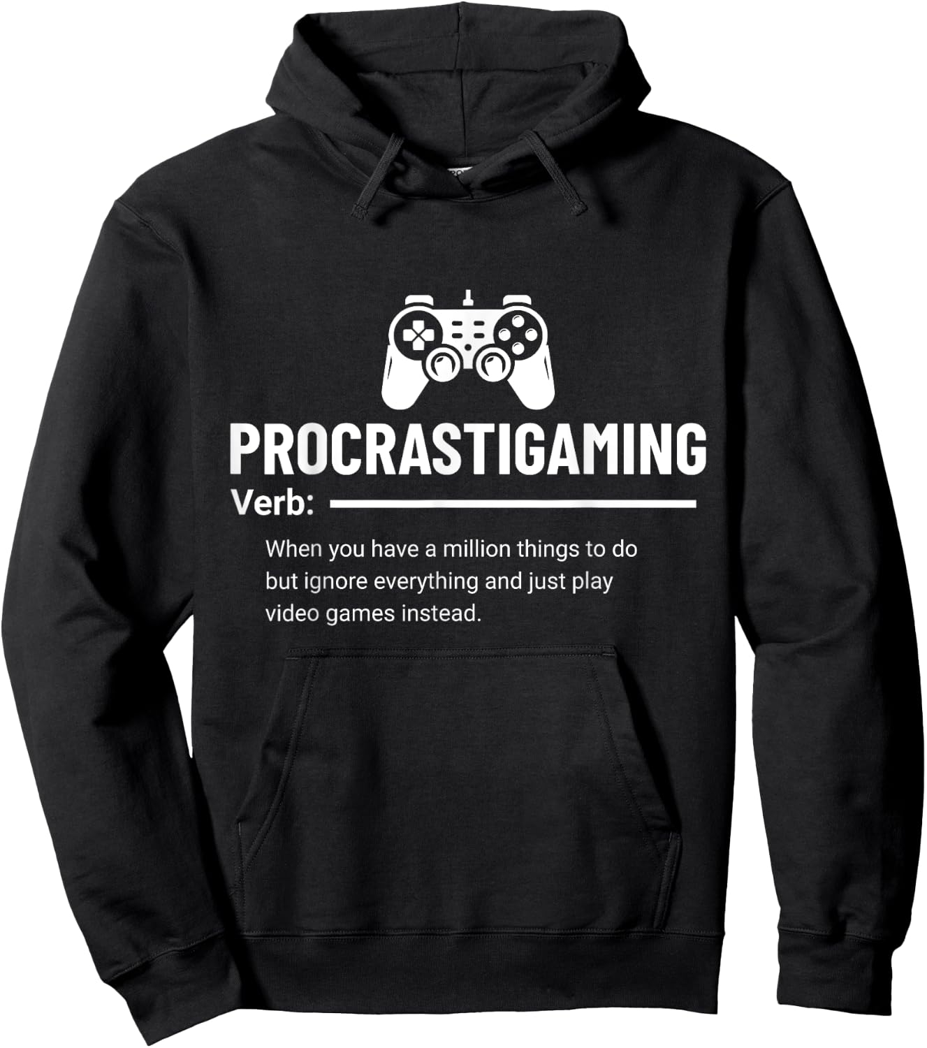 Funny Procrastigaming Gamer Video Game Gaming Geek Hoodie - Hoodie | Black