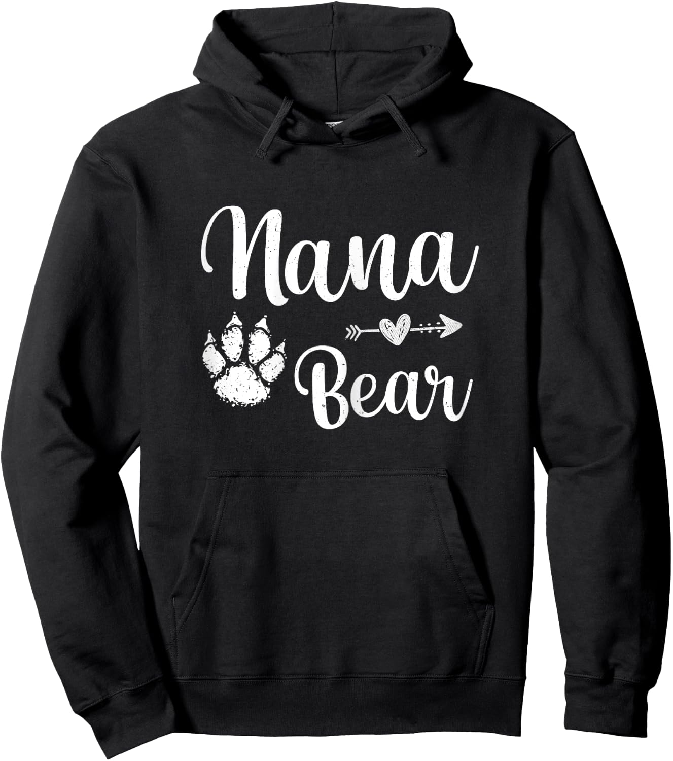 Cute Nana Bear Happy Mothers Day Nana Bear Paw Print Women Hoodie - Hoodie | Black