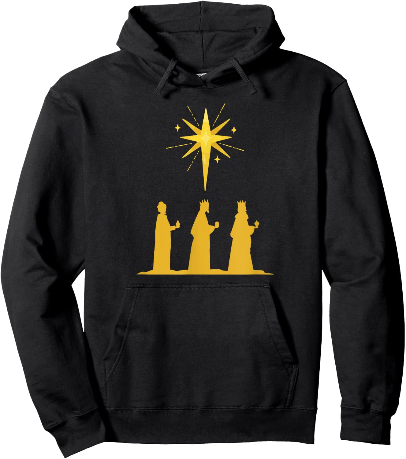 Three Kings Nativity Scene with Bethlehem Star Christian Hoodie - Hoodie | Black