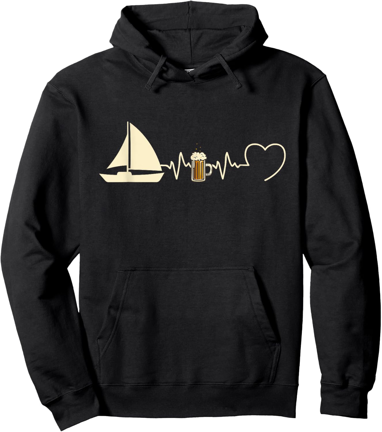 Catamaran Man Humour Boat Humorous Beer Beat Hoodie - Hoodie | Black