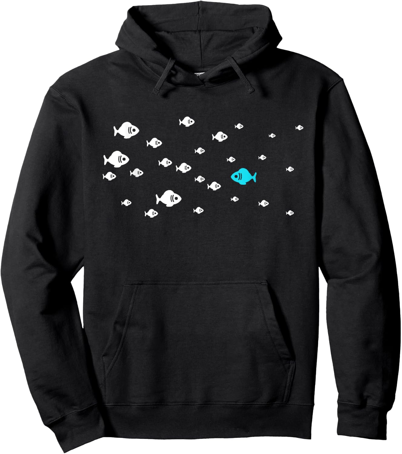 Fish Swim Against The Current In The Sea - Think Differently Hoodie - Hoodie | Black