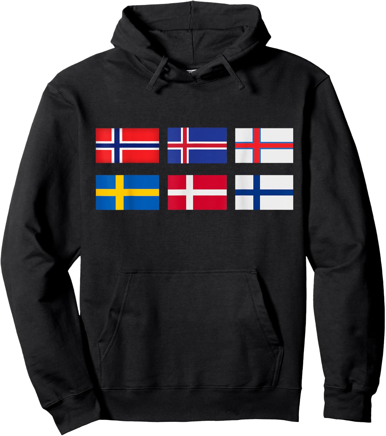 Scandinavia flag, the Nordic country's flag, Northern Europe Hoodie - Hoodie | Black