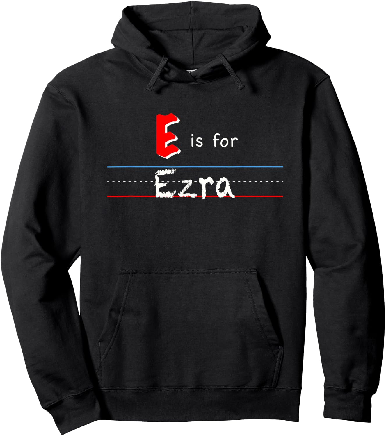 E Is For Ezra, boys custom personalized name kids school Hoodie - Hoodie | Black