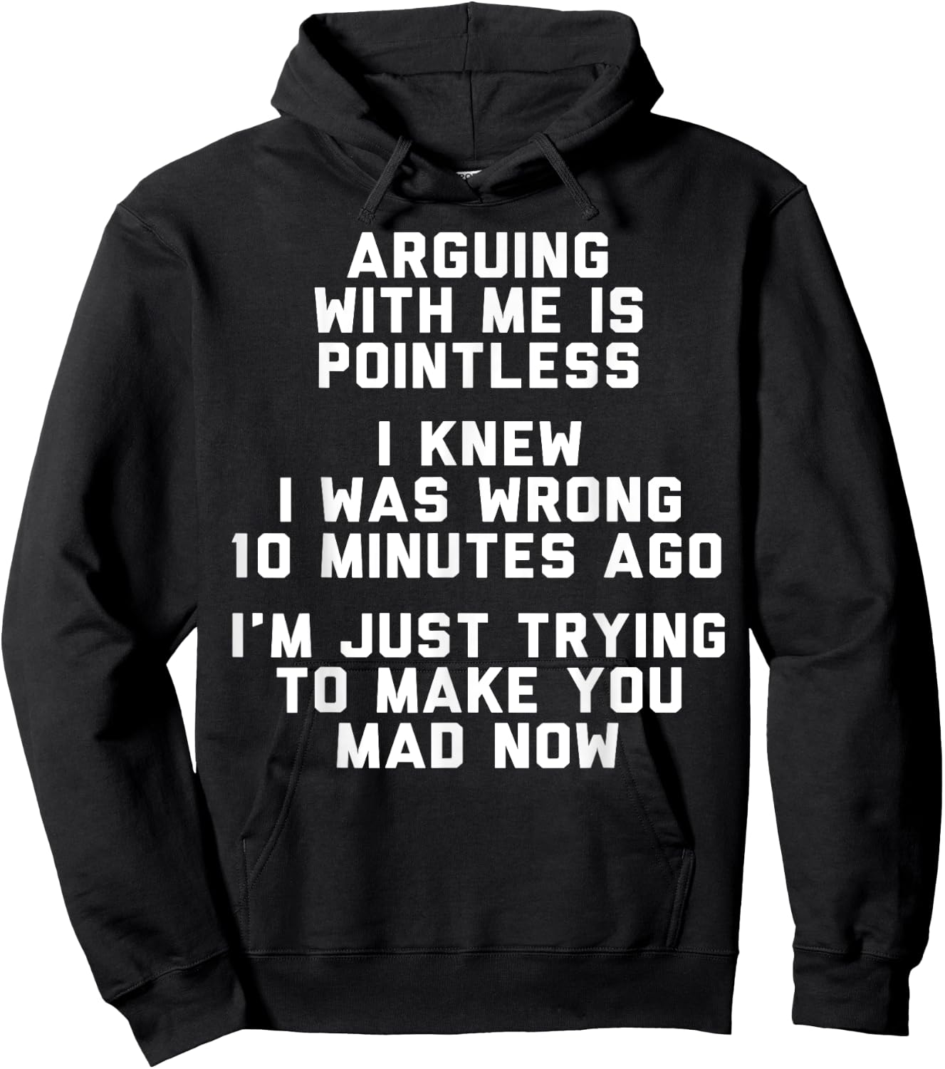 Arguing With Me Is Pointless I Knew I Was Wrong 10 Minutes Hoodie - Hoodie | Black
