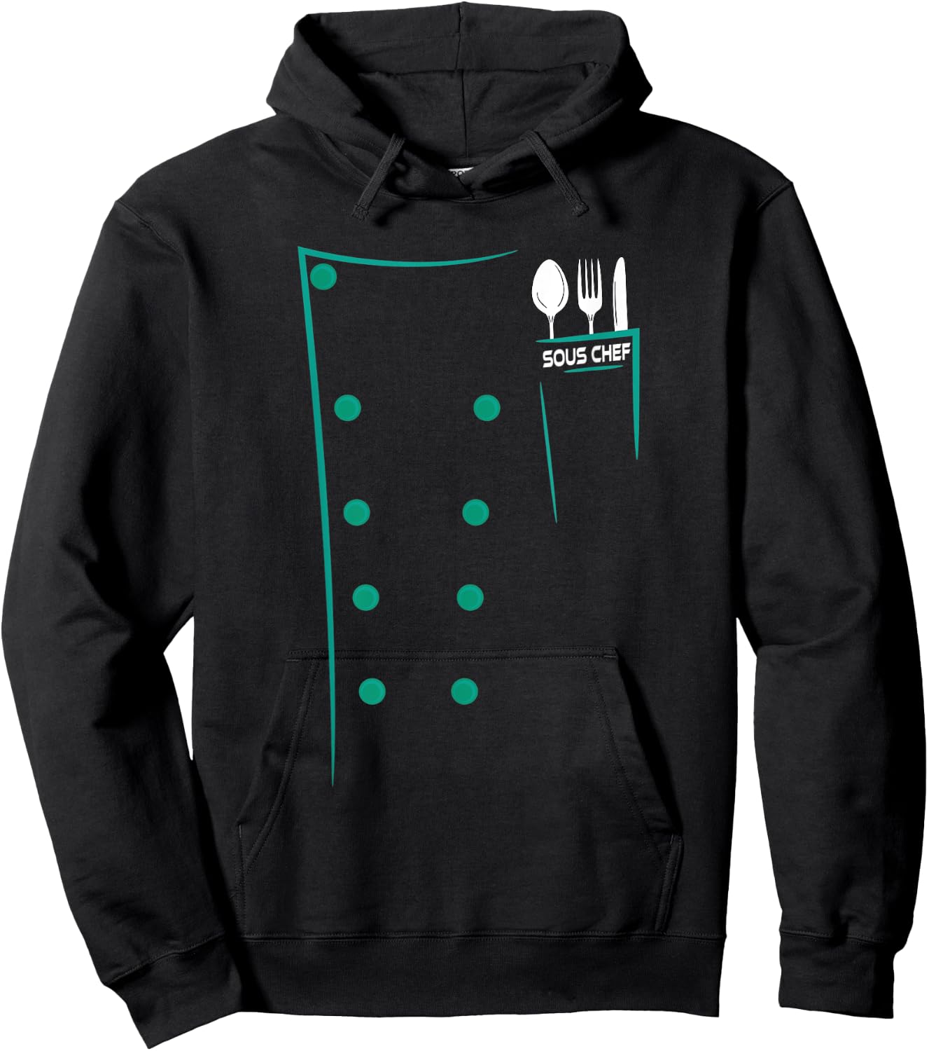 Sous Chef Culinary Utensils Design Outfit Hoodie - Hoodie | Black