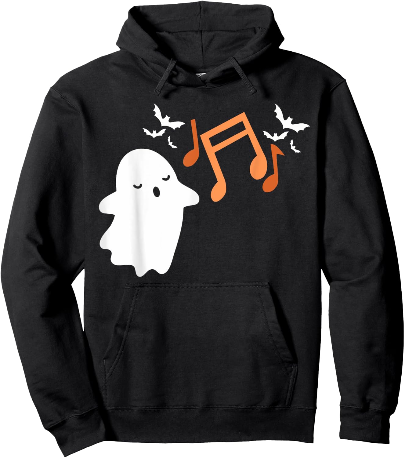 Halloween Music Note Ghost Teacher Fall Musical Instrument Hoodie - Hoodie | Black