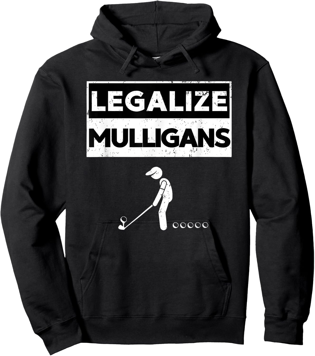 Legalize Mulligans Funny Golf Hoodie - Hoodie | Black