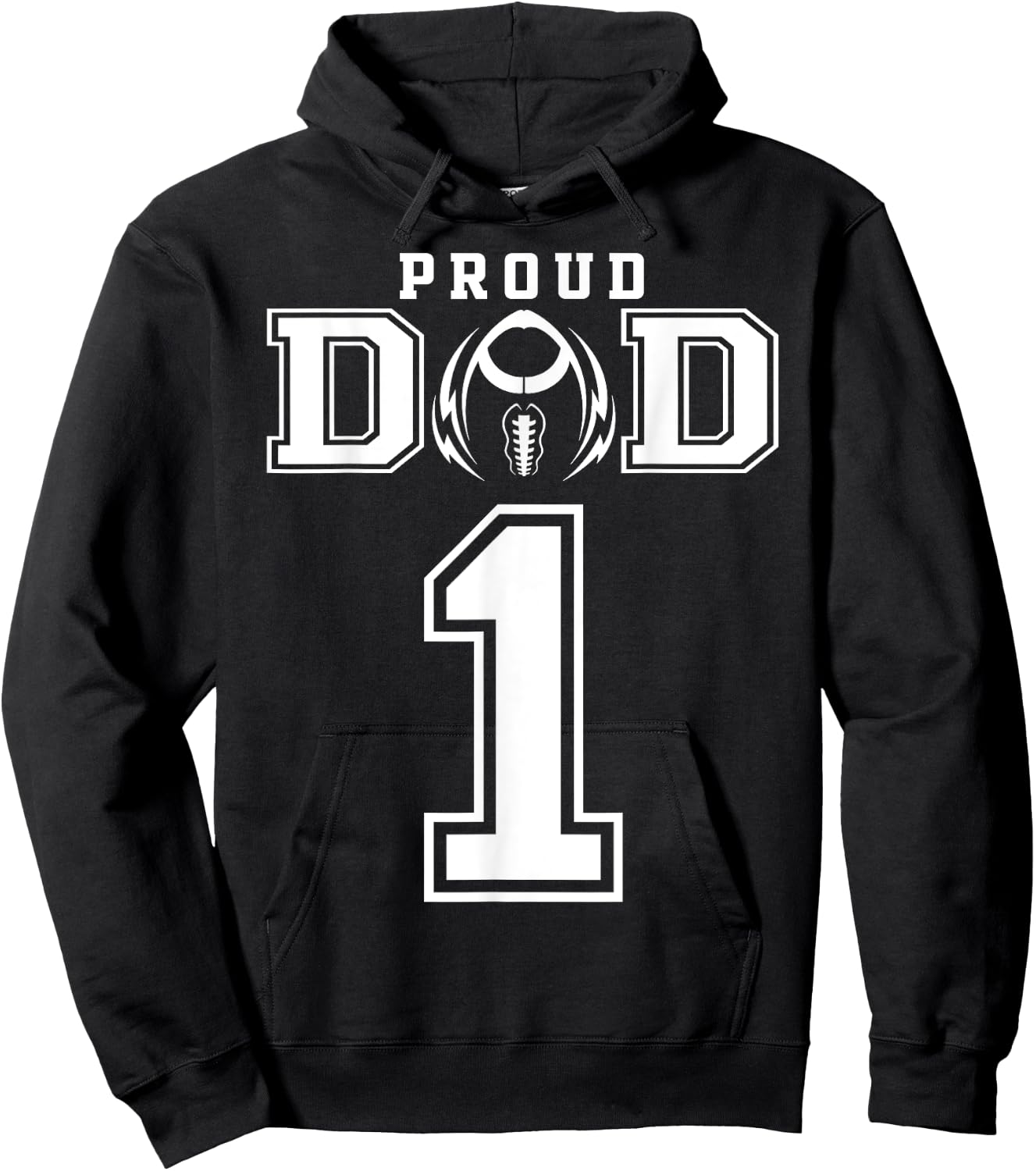Custom Proud Football Dad Number 1 Personalized Hoodie - Hoodie | Black