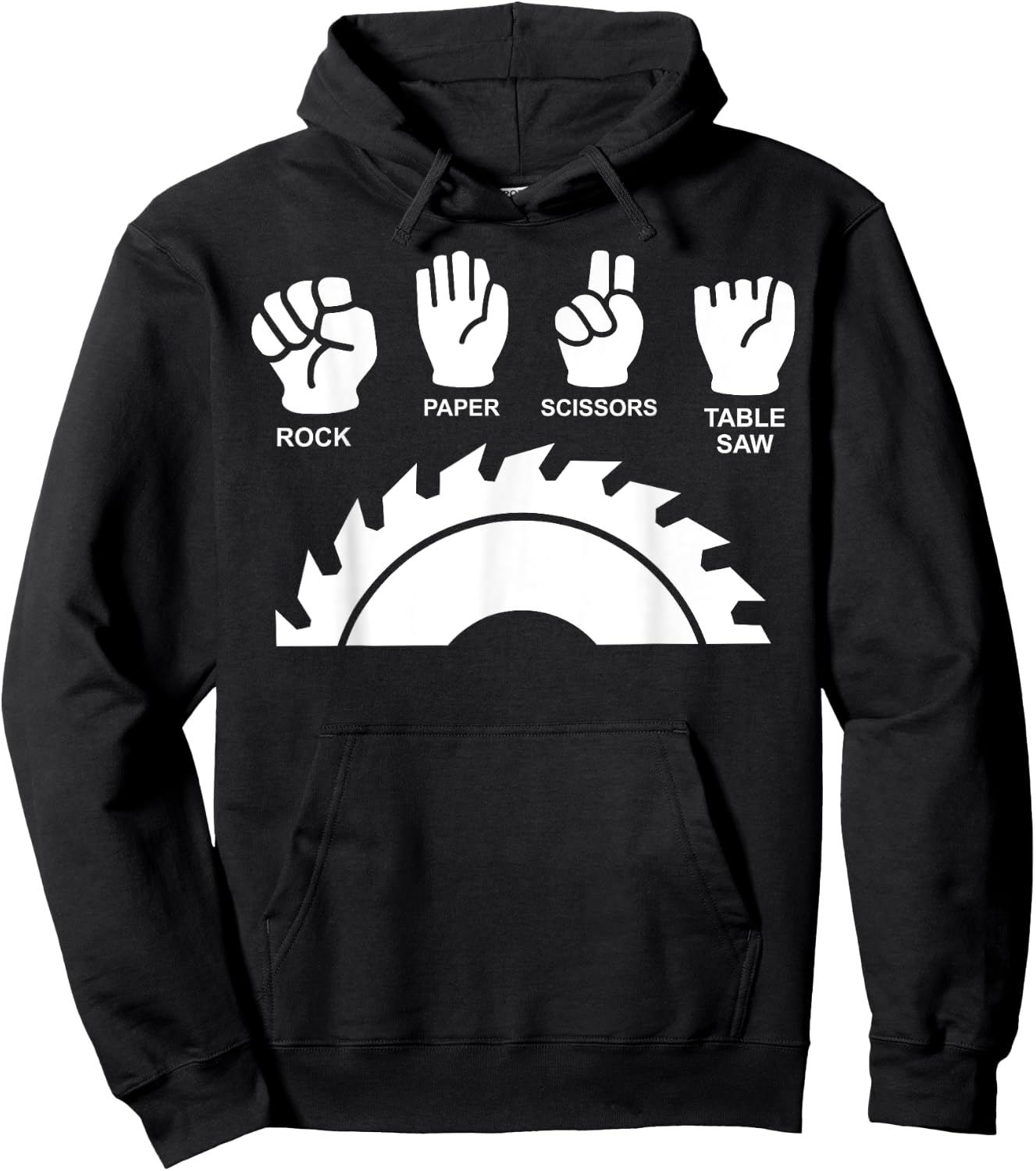Woodworking Novelty Carpenter Rock Paper Scissor Table Saw Hoodie - Hoodie | Black
