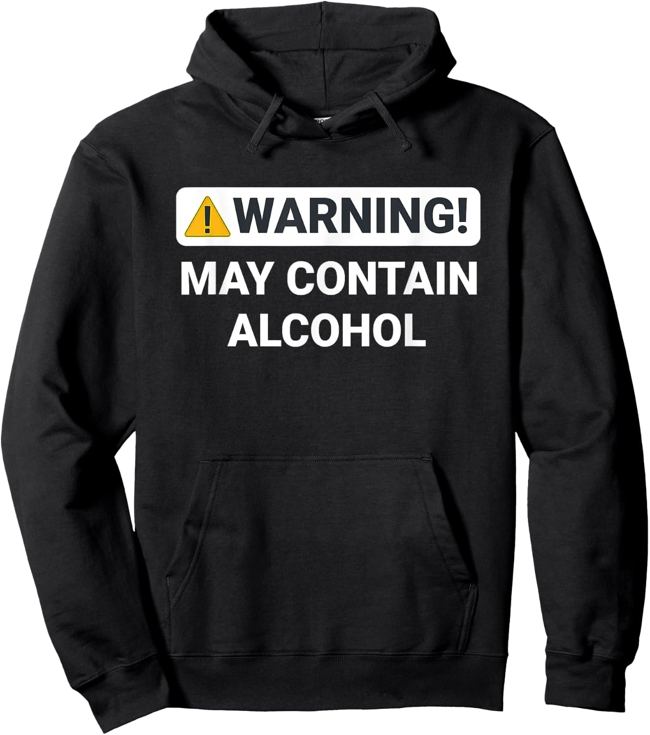 Warning May Contain Alcohol Funny Drinking Hoodie - Hoodie | Black