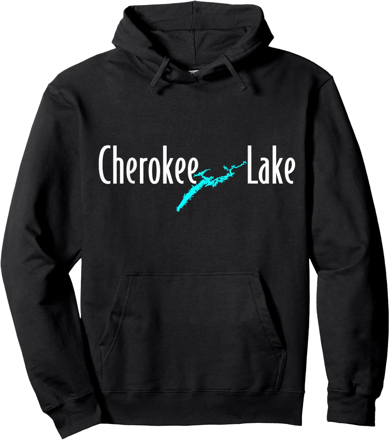 Minimalist Cherokee Lake - Tennessee Hoodie - Hoodie | Black