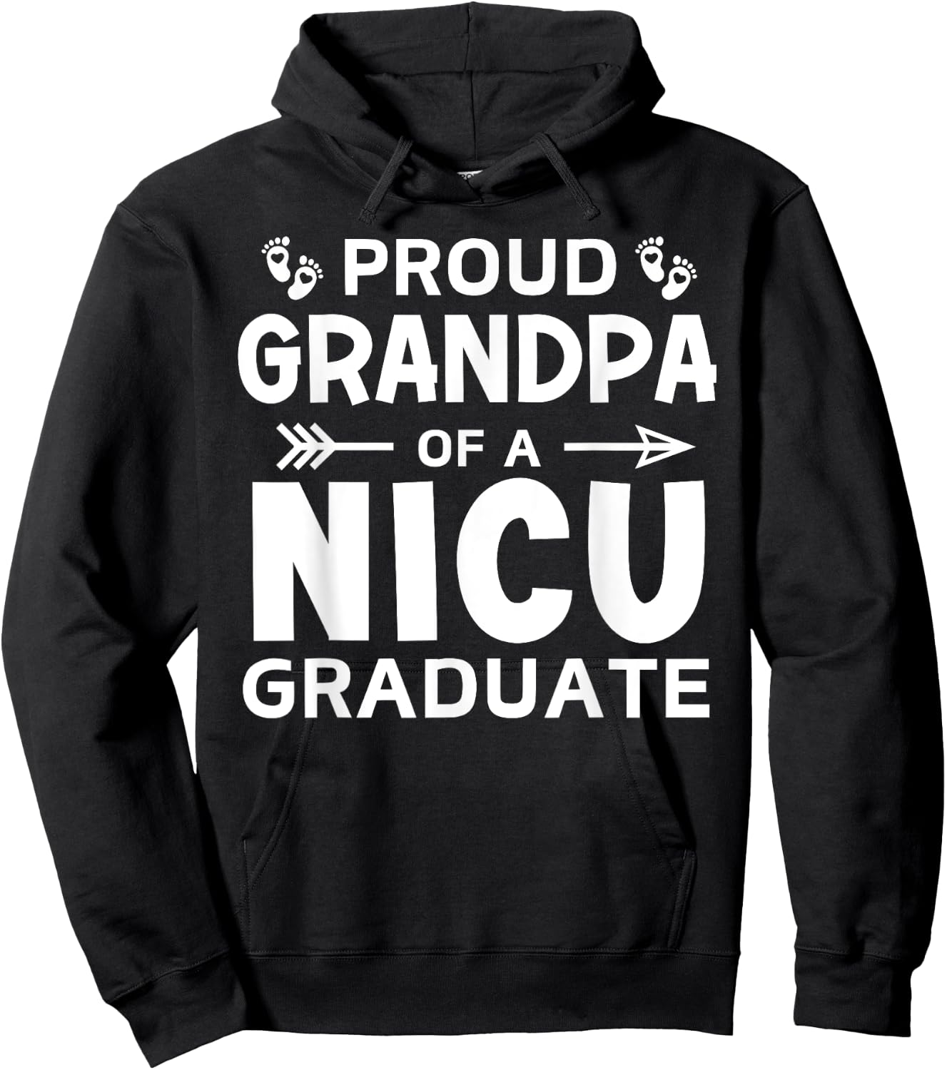 Proud Grandpa of A NICU Graduate Micro Preemie Birth Grad Hoodie - Hoodie | Black