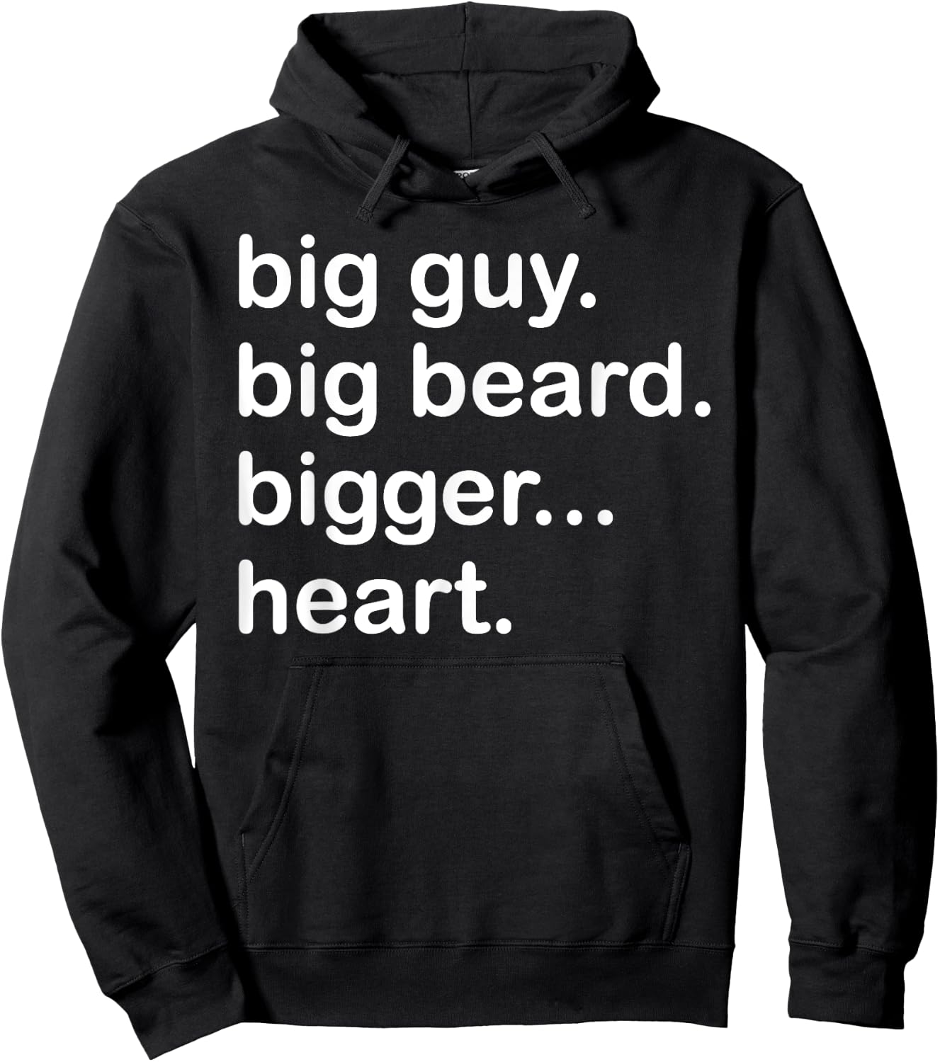 Funny - Big Guy Big Beard Bigger Heart Hoodie - Hoodie | Black