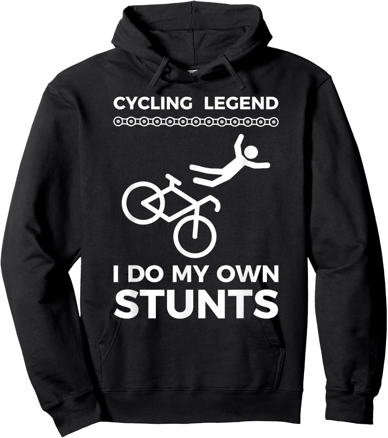 Cycling Legend I Do My Own Stunts Funny Bike Humor Hoodie - Hoodie | Black