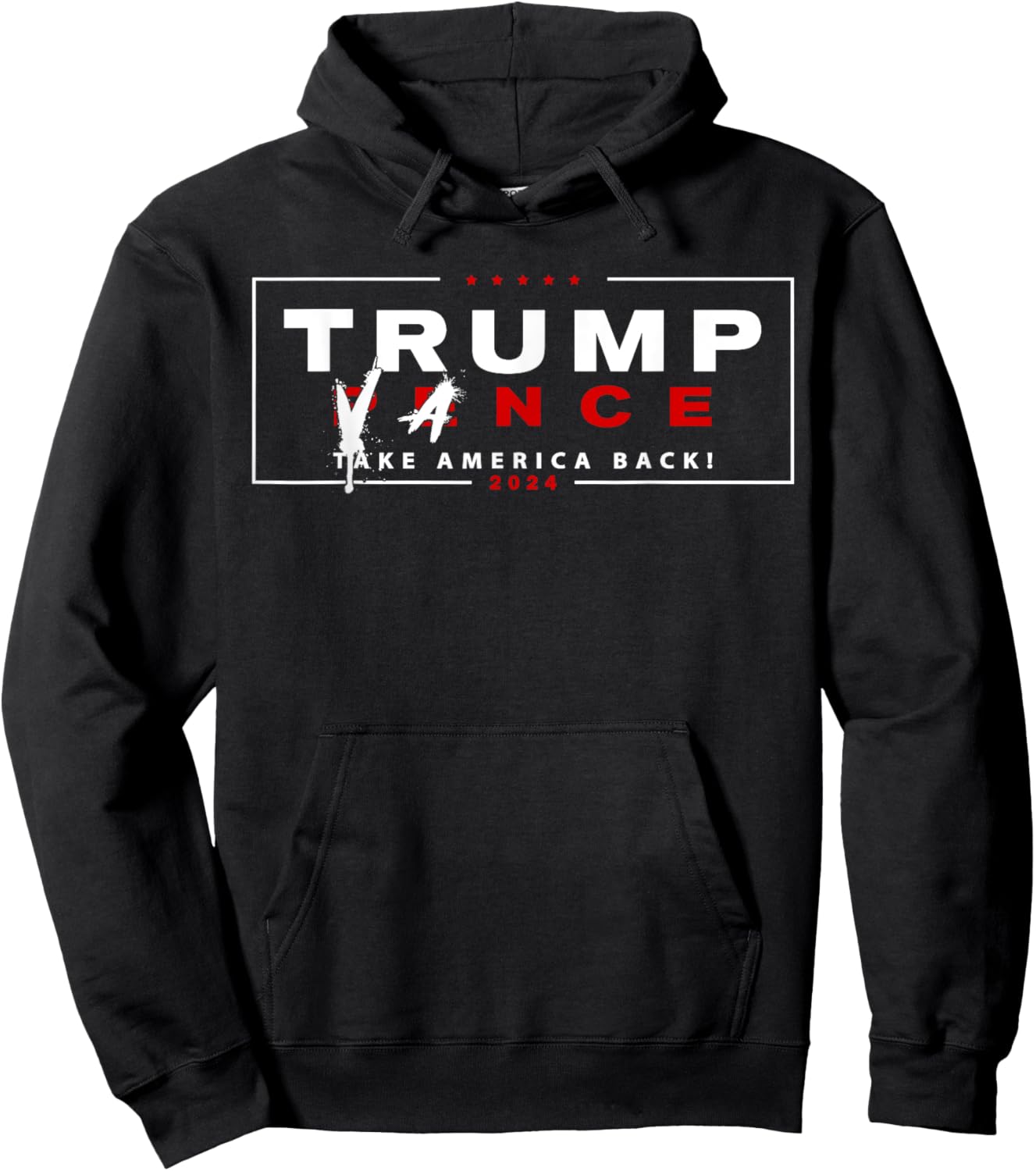Trump Vance 2024 Vice President Pence Name Crossed Out Funny Hoodie - Hoodie | Black