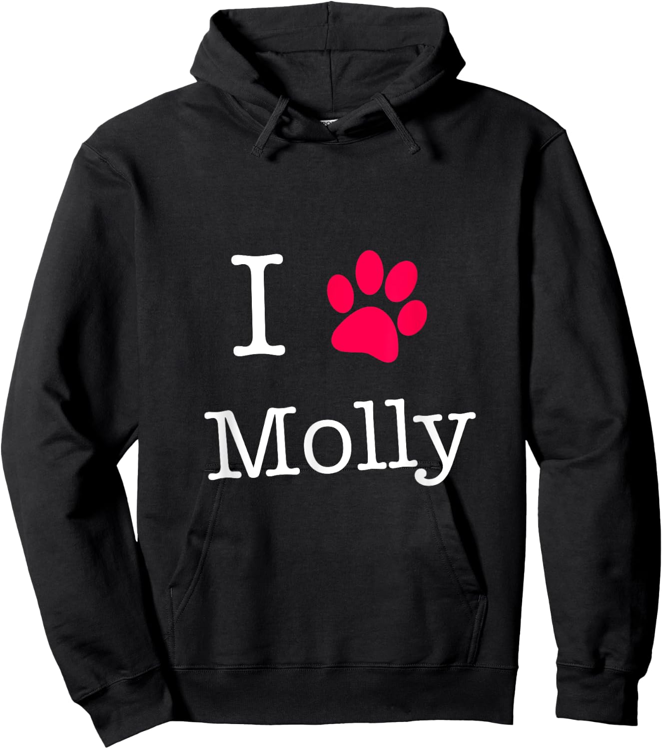 I Love Molly Dog Name Gift Shirt Women Girls Kids Hoodie - Hoodie | Black