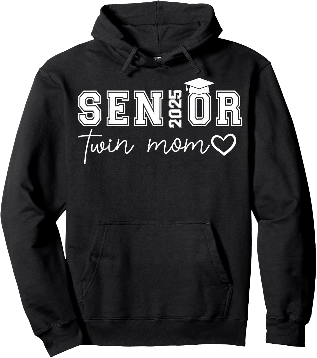 Senior 2025 Proud Twin Mom Of A Class Of 2025 Graduate Hoodie - Hoodie | Black