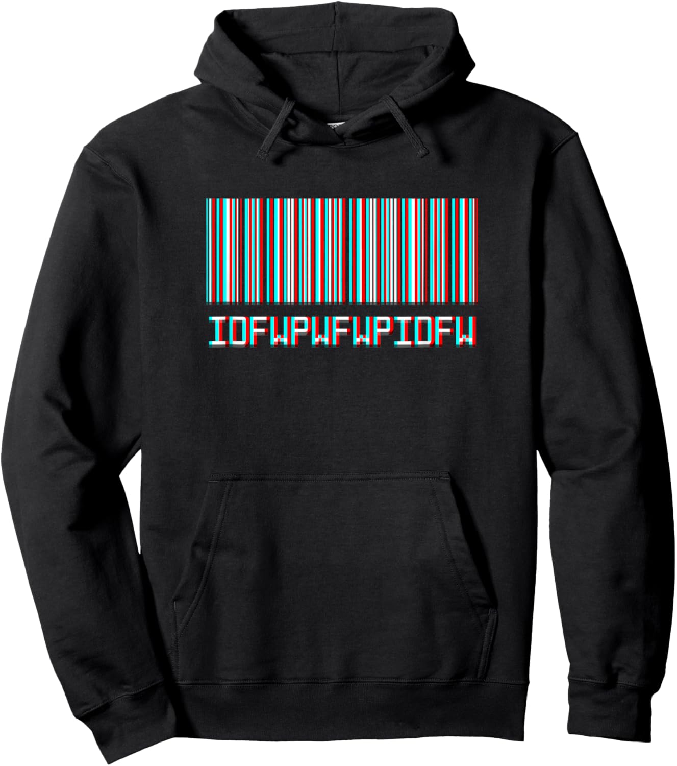 IDFWPWFWPIDFW Hidden Meaning Modern Stereoscopic Glitch Hoodie - Hoodie | Black