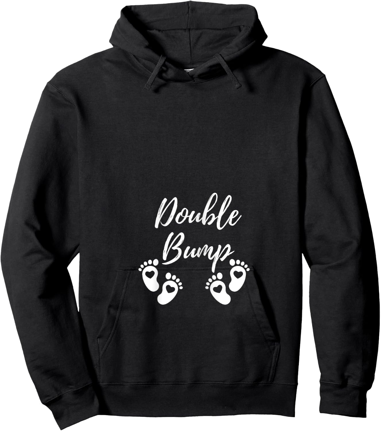 Maternity Top Double Bump Twin Pregnancy Announcement Hoodie - Hoodie | Black