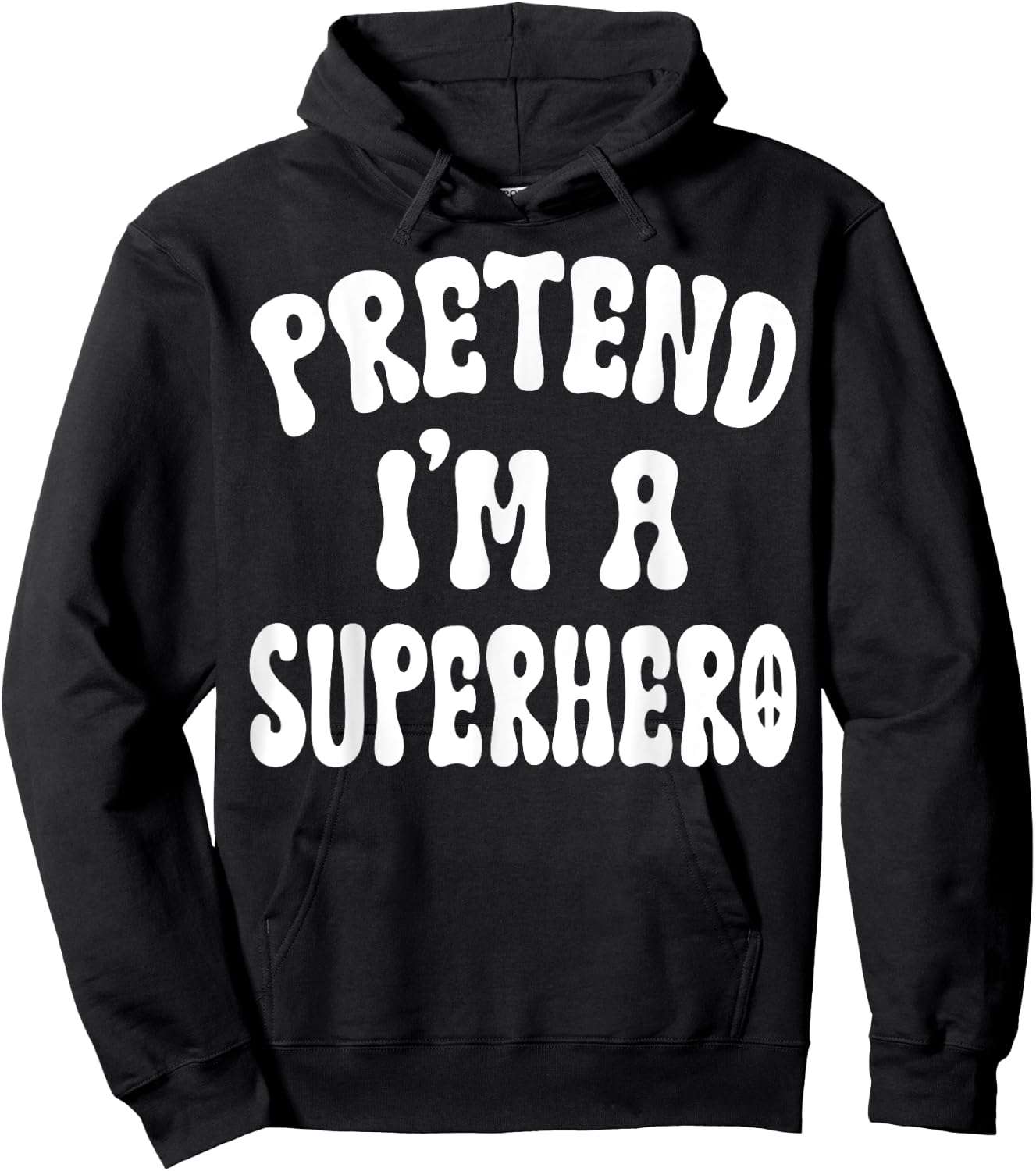 Pretend I'm A Superhero Funny Halloween Family Matching Lazy Hoodie - Hoodie | Black
