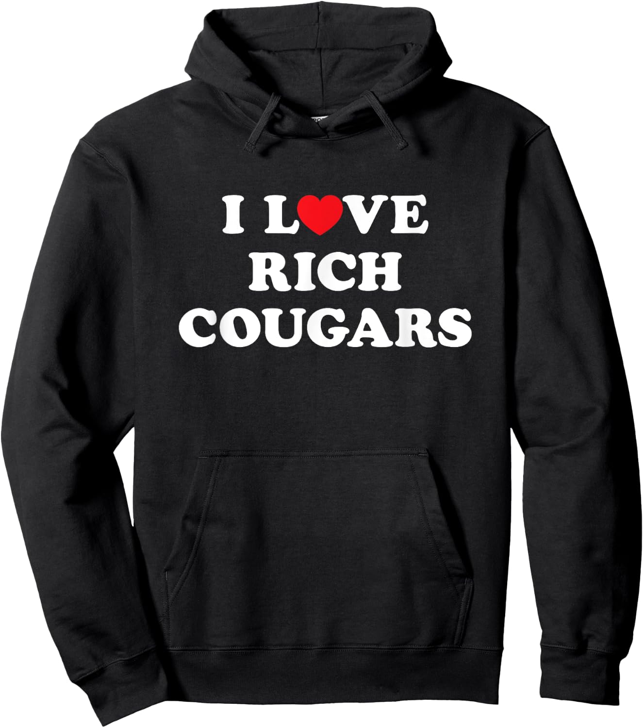 I Love Heart Rich Cougars Hoodie - Hoodie | Black