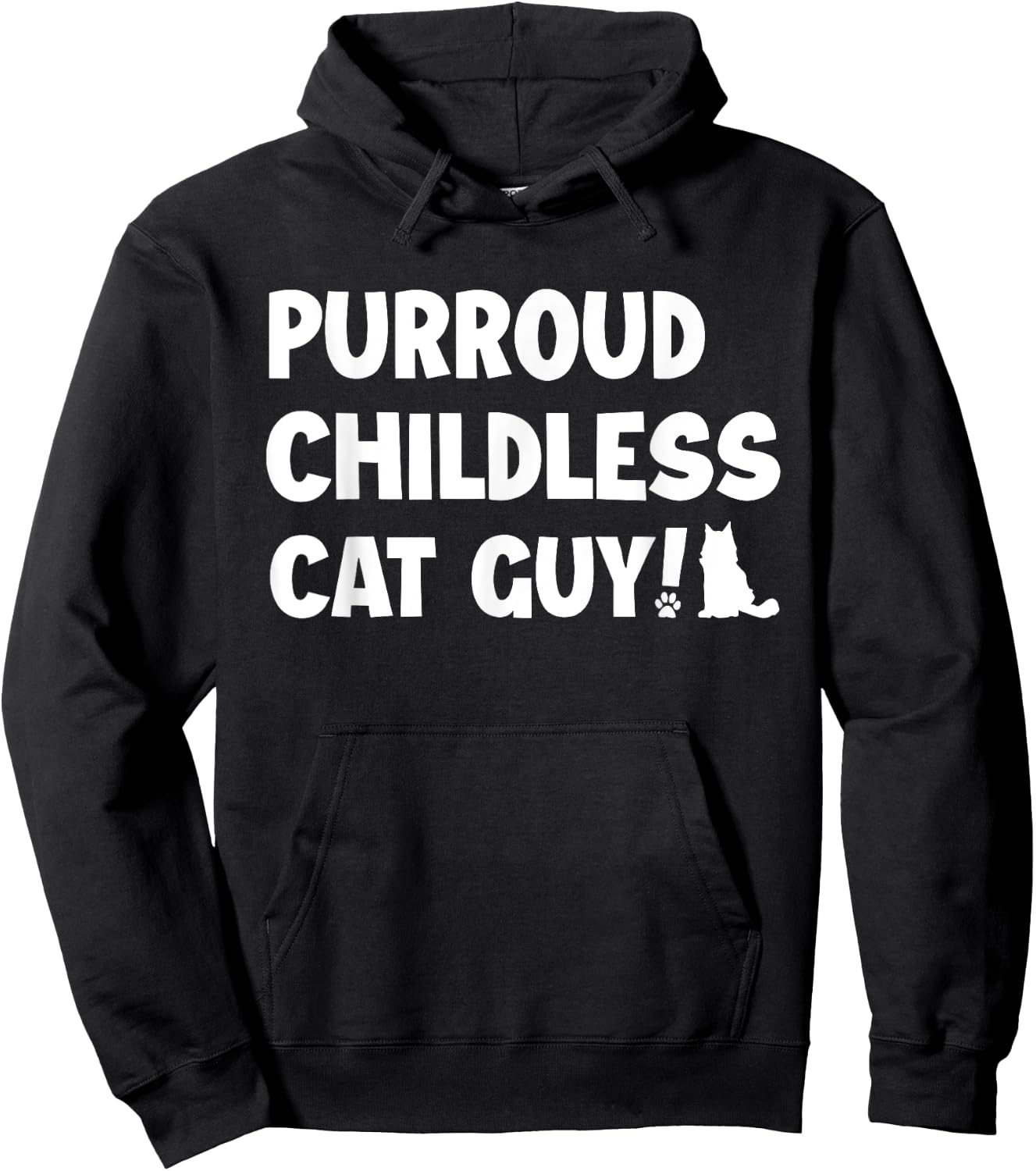 Purroud Childless Cat Guy Funny Voting For President 2024 Men Women Hoodie - Hoodie | Black